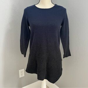 Simply Vera Vera Wang Blue and Black Crew Neck Sweater